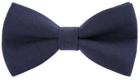 WELROG Papillon classico pre-legato Papillon regolabili in gabardine di smoking massiccio per bambini & uomini Cravatta per adulti e bambini per la festa nuziale (blu navy, Nascita-Baby)