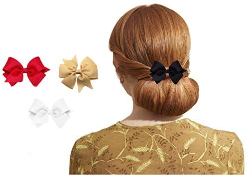 Phoenix 5 Pezzi Donne Ragazze Piccoli Fiocchi Eleganti Alla Moda Mollette Per Capelli Fiocco Colorati Bambine Bowknot Accessori Capelli Festa Nuziale (Oro)