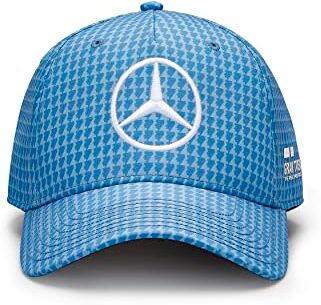 Mercedes AMG Petronas Formula One Team Cappellino da Pilota Lewis Hamilton 2023 Blu Denim Taglia Unica