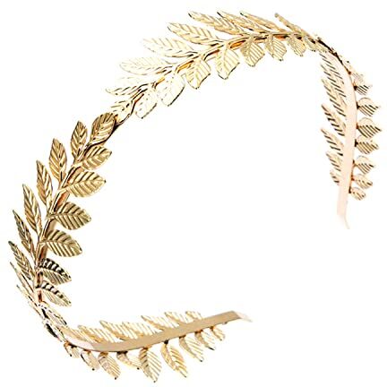 Antique Antico Anyan Moda Accessori per capelli Barocco Foglia d'oro Hairband Fiore doppio strato con strass Hair Hoop per le donne ragazza (foglia)