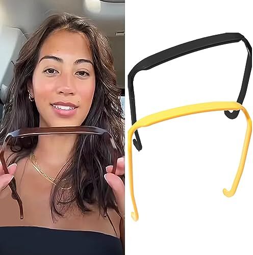 FouncY Unisex Cerchio Per Capelli Invisibile Ricci Spessi,Non-slip Multiuso Fascia Per Capelli,All'aperto Strumenti For Capelli Fissi (Color : Black+Yellow)