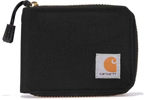 Carhartt Portafoglio da uomo standard in tela con cerniera, resistente, con cerniera, in nylon (nero), taglia unica, anatra in nylon (nero)