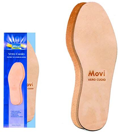 Movi Vero Cuoio Traspirante e Antimacchia, Solette Unisex–Adulto, Naturale, 40-EU