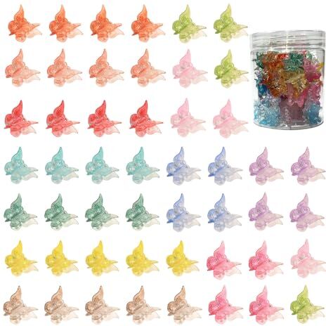 SELiLe 50Pcs Mini Fermagli Per Capelli Farfalla Per Le Ragazze Infantile Del Bambino Piccoli Artigli Dei Capelli Carini Accessori Per Capelli Assortiti Scatola di Colore Pacchetto