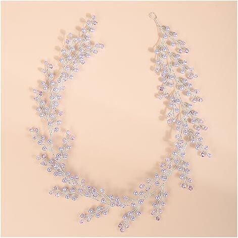 NYMFEA yaoqijie Bride Wedding Crystal Hair Vine Vine Silver Blu Red Pink Pearl Accessori da sposa Accessori for la fascia for donne e ragazze lasting (Color : Purple)