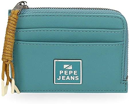 Pepe Jeans Bea Porta Carte Blu 11,5x8x1,5 cm Pelle Sintetica