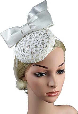 Youllyuu Fascinator Cappello da sposa con velo Phillbox, fascia per matrimonio, derby, cocktail, tea party, copricapo