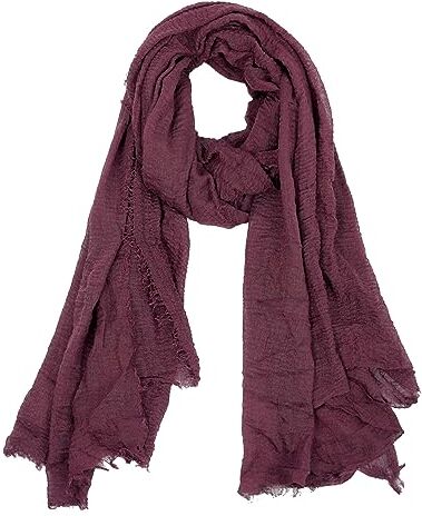 Van Der Rich ® Sciarpa Stropicciata Uomo Donna (40-Bordeaux, TU)