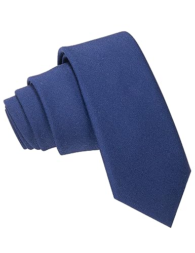 JEMYGINS Uomo Cravatta Sottile in Tessuto Misto Cotone da 6cm di Larghezza Disponibile in Diverse Colorazioni,Cotone blu navy