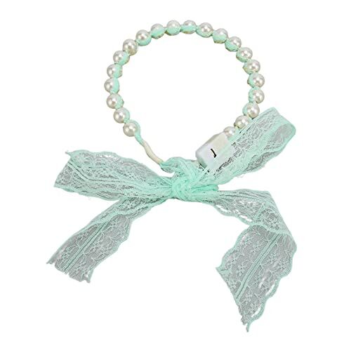 ZJchao Foulard Capelli Donna Bandana Donna, Fascia di bagliore, nastro di pizzo verde, perla curva elegante fascia per capelli copricapo da sposa