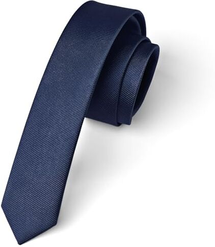 Enlision Cravatta Blu Navy Uomo Elegante 4 CM Cravatta Stretta Sottile Slim Cravatte Tinta Unita de Matrimonio Festa Lavoro