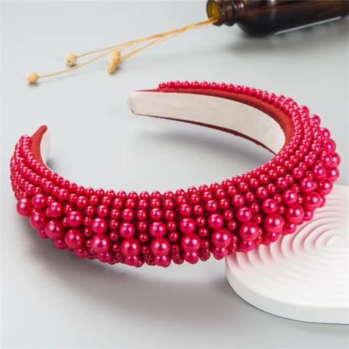 Generic Fascia Rossa Pieghevole Strass Fasce Diamanti Fasce Per Capelli Da Donna Accessori Per Capelli Da Festa Usura Della Testa Di Cristallo