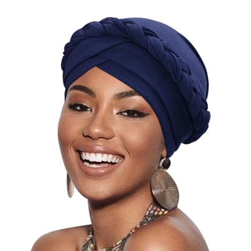 DRESHOW Donne Africane Turbante Pre-Legato Copricapo a treccia Testa Avvolge Cappello Boho Turbante Chemio Cap Elastico Annodato Berretto