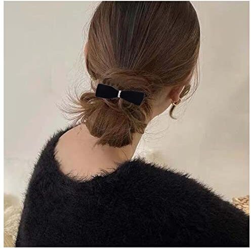 Yheakne Vintage Raso Fiocco Capelli Clip Velluto Nero Capelli Barrette Inverno Perla Capelli Titolare Clip Fiocco Francese Barrette Copricapo Bowknot Accessori Per Capelli Per Donne E Ragazze Regali