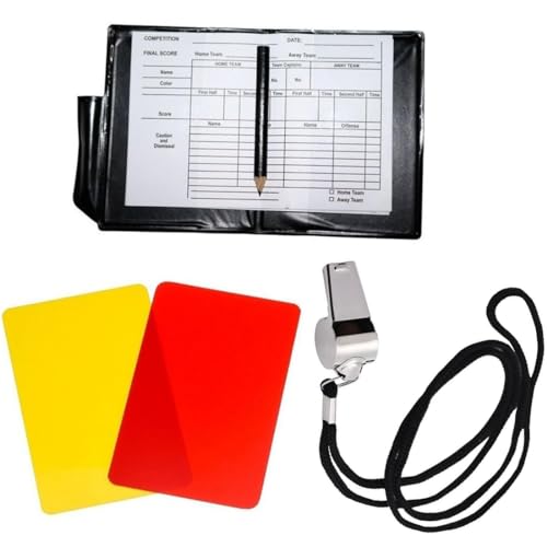 LKSAOHW Cartellini per arbitro kit per calcio Arbitro d'avvertimento Cartellinie Gialli Portafogli, Accessori, Fischietti per Arbitri