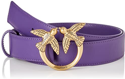 Pinko Love Berry H3 Belt Vitello Set, Cintura Donna, J11q_viola Plumeria-antique Gold, XS