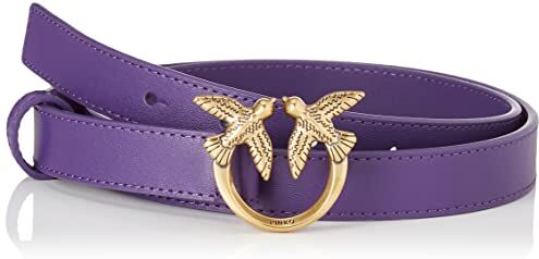 Pinko Love Berry H2 Belt Vitello Set Cintura, Viola (J11q_Viola Plumeria-Antique Gold), L Donna