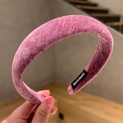 Generic Accessori Autunno e inverno retrò top cranio alto fascia in spugna di velluto femminile tutto-fiammifero netto rosso nuovi accessori per capelli temperamento stile coreano fascia a tesa larga, viola