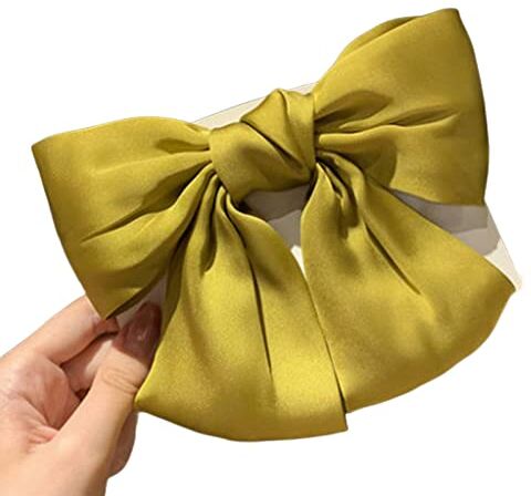 TOBILE Fermagli per capelli, 5 pezzi, alla moda, con fiocco nero, con fiocco e fiocco per capelli, eleganti da donna, accessori per capelli, colore: giallo