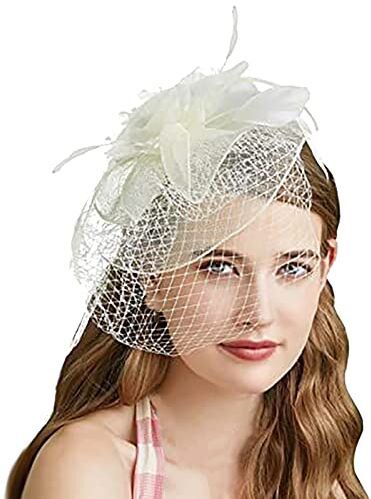 Yinguo Eleganti fasce per capelli da uomo, cappelli da donna e da donna, con scatola per pillole, per tè, cocktail, matrimoni, chiesa, taglia unica