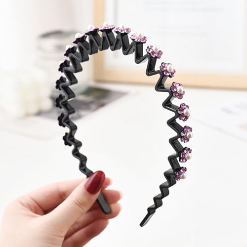 Generico Net Red Year's New Headband Women's Face Wash Summer Hairpin Press Hair Antiscivolo Fascia Capelli Rotti Hairpin Hair Bundle Copricapo, Viola