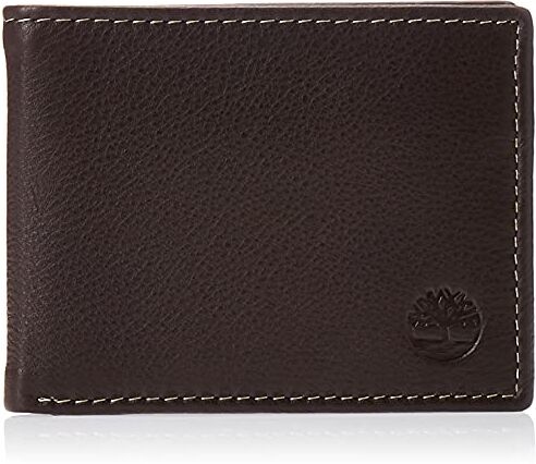 Timberland Wellington RFID Portafoglio bifold in pelle da uomo a tre ante ibrido, marrone, taglia unica