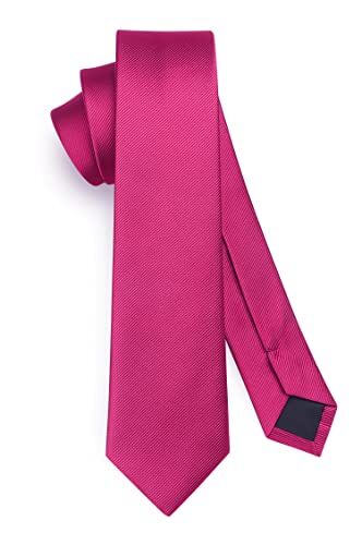 HISDERN Cravatte da uomo Cravatte sottili rosa tinta unita per uomo Cravatta da sposa Cravatta da lavoro classica classica per uomo 6 cm