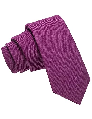 JEMYGINS Uomo Cravatta Sottile in Tessuto Misto Cotone da 6cm di Larghezza Disponibile in Diverse Colorazioni,Cotone viola
