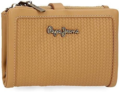 Pepe Jeans Lena Portafoglio con porta carte marrone 14,5 x 9 x 2 cm finta pelle, marrone, Cartera con Tarjetero, Portafoglio con porta carte di credito