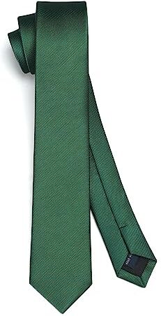 HISDERN Cravatta verde scuro Cravatta sottile in seta Cravatta sottile per uomo Cravatta solida Cravatta formale classica per matrimonio d'affari (6 cm)