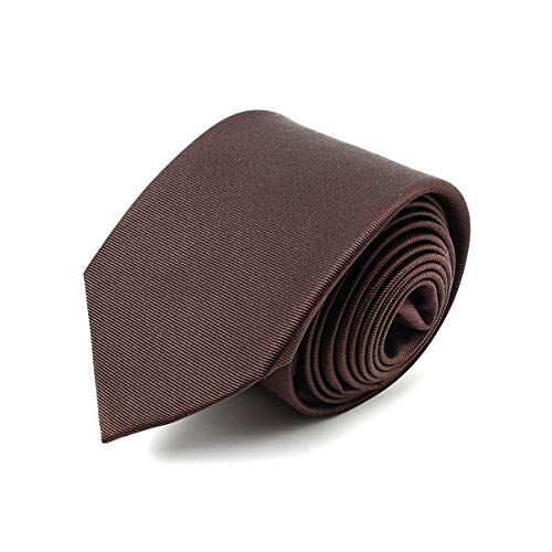 BRERA 67 Cravatta Uomo Marrone Elegante in Seta   Cravattino per Completo 150x7   Cravatte Slim per Vestito da Cerimonia e per Abiti da Lavoro