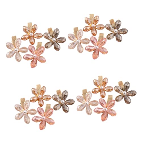 RAZZUM 16 pezzi Forcine for capelli in cristallo Ragazze Fiore minuscolo for feste Piccoli accessori Forniture Decorazione Barrettes Indossare Perle Matrimonio Bling Capelli floreali Ragazzi Mini fermagli De