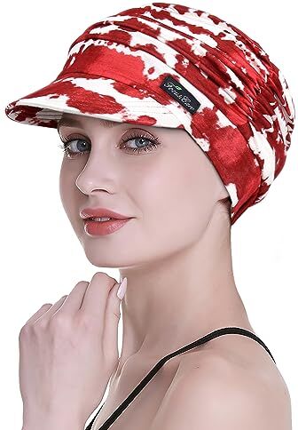 FocusCare , Cappelli morbidi per chemioterapia, in bambù, con visiera e a turbante, da donna, adatti per la perdita di capelli, ROD-F, Taglia unica