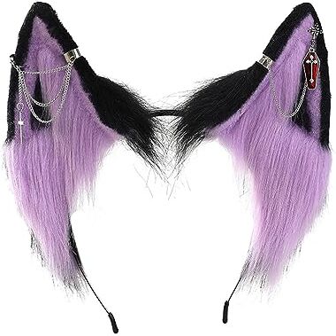 Hyclam Cerchietto per capelli con orecchie per donne e ragazze, da indossare tutti i giorni, feste di Halloween, cosplay, accessori per capelli per adulti