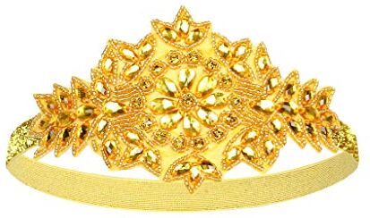 Mashaouyo Lady Headband Brit Flapper Party Great Pearl Fascia da uomo (oro, taglia unica)