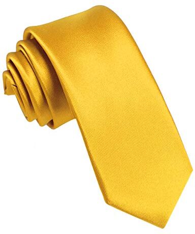 JEMYGINS Cravatta Uomo Giallo brillante in Seta Multicolore Sottile 6CM