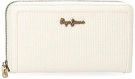 Pepe Jeans Lena Portafoglio con portacarte Bianco 19,5x10x2 cm Pelle sintetica