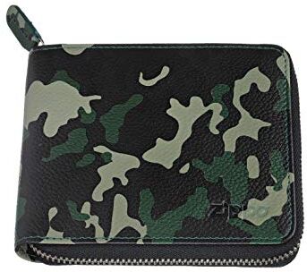 Zippo Leather zipper wallet Portamonete 12 centimeters Verde (Green Camouflage)