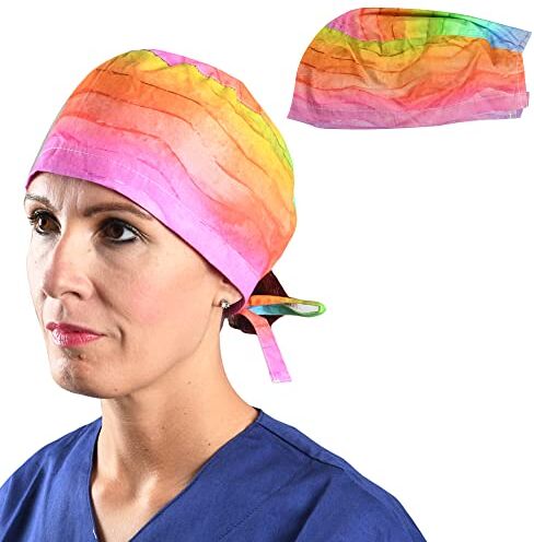 GIMA CAPPELLINO FANTASIA Arcobaleno Taglia media (M), consigliata per uomo e donna con capelli corti o medio-lunghi.