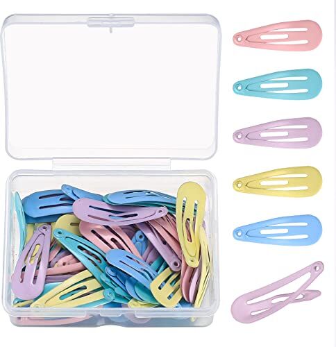 YiPHomn 50 Pezzi Fermaglio per Capelli Colorati, Mollette per Capelli Bambina, Fermagli per Capelli a Scatto Accessori per Ragazze Bambina Donna 3 cm/1,2 pollici