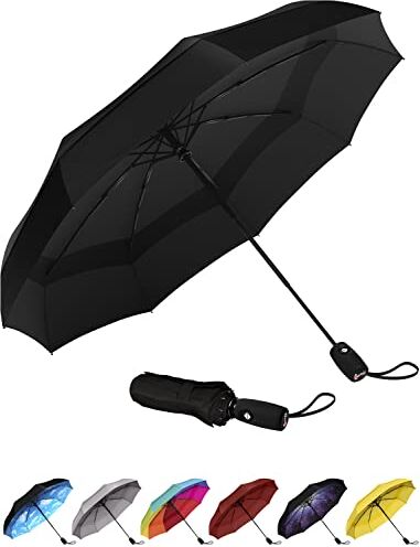 Repel Umbrella Ombrello antivento pieghevole Ombrello portatile antivento compatto, automatico e durevole Ombrello piccolo resistente al vento Uomo e donna