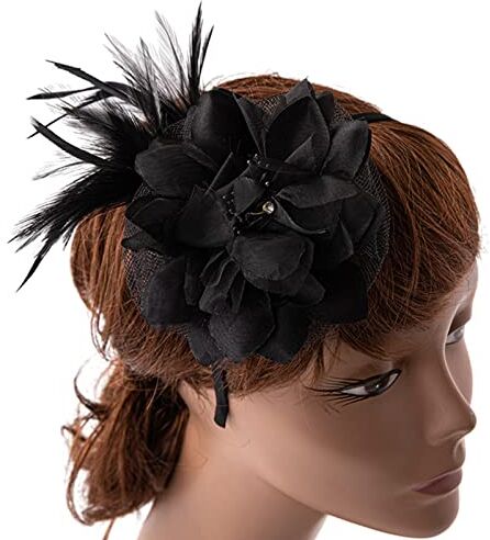 SANRLO Fermagli per capelli, fasce per capelli, accessori per capelli da donna, elegante cappello fascinator cappello pillbox per donne cocktail tea party fascia squisito francese fascinator per