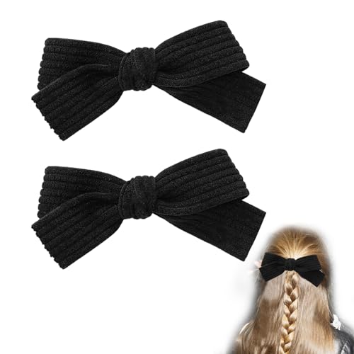 Larfraecy 2Pcs Velluto Fiocchi per Donna, Fermaglio per capelli con fiocco Vintage Fermagli per capelli Forcina grande con fiocchi Fiocchi per capelli Accessori per capelli per scuola, feste (Nero)