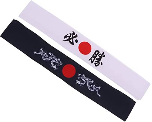 LODDEYEE 2 fasce per capelli giapponesi a bandana ninja bushido hachimaki fascia samurai fascia giapponese sushi chef bandana cravatta (colore: colori assortiti)