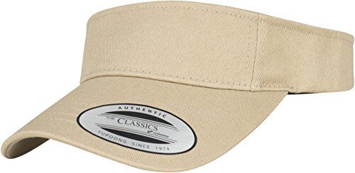 Flexfit Yupoong Damen und Herren Curved Visor Cap Unisex Sonnenblende mit Klettverschluss Farbe khaki one size