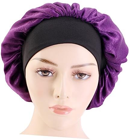 FRCOLOR 3 Pz Cappellini Di Raso Cappello Di Raso Turbante Di Raso Tappo Bidet Sciarpa Di Raso Hijab Di Raso Foulard Di Raso Cappelli Dalla Vestibilità Flessibile Fiancata Cuffia Da Doccia