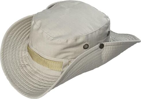 Taeku Cappello Boonie Uomo Donna Anti UV Protezione Solare a Tesa Larga Cappello per Esterni Safari Cappello da Sole per Esterno Escursionismo (Beige)