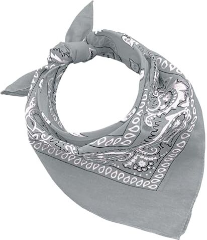 JOPHY & CO. Bandane 100% cotone per Donna Uomo Bambini Unisex con motivo paisley pattern, fazzoletto copricapo sciarpa per capelli/collo/polso/testa COD. (Grigio Scuro)