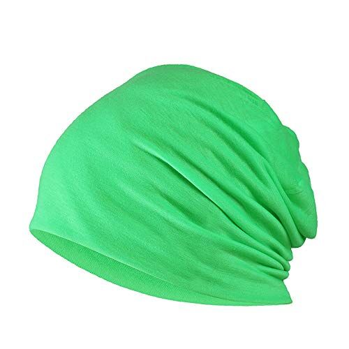 YOFASEN Berretto Slouchy Cappello in Cotone Chemio Cancro Cappuccio per Dormire Cappuccio Turbante Copricapo Elastico Musulmano per Donna Uomo, verde, Taglia unica