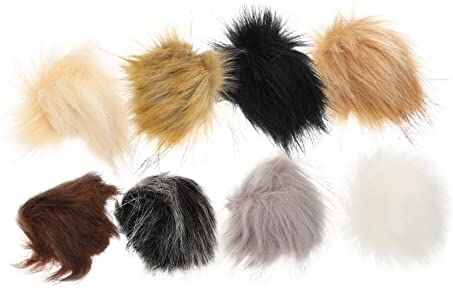 CORHAD 16Pcs Fuzzy Simulazione Abbigliamento Portachiavi Palline Accessori Craft With Plush Fur Poms Cappello Invernale Ornamenti Soffici Scarpe Puff Fox Pom Finto Ornamenti Decor